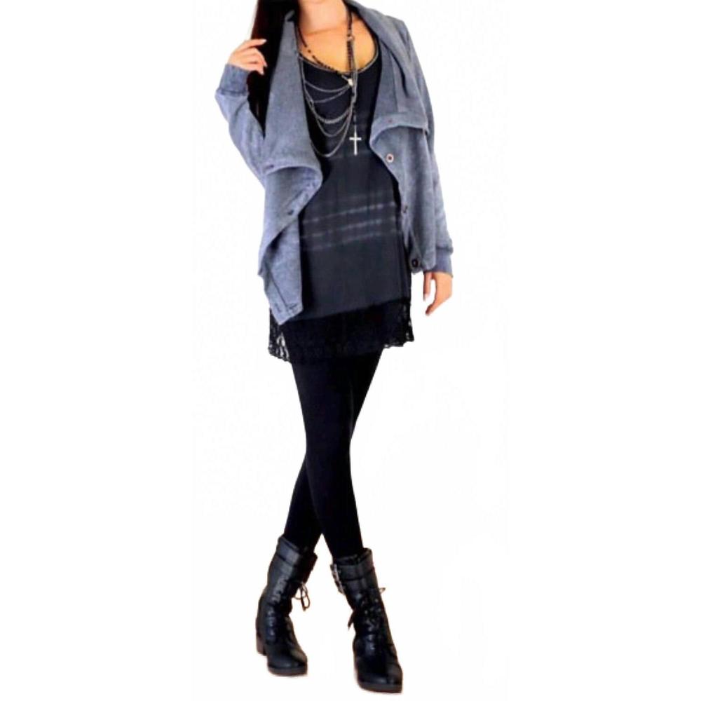 NEW TOUGH LUV cascade button up cardigan in vintage blue